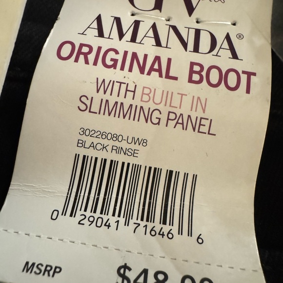 Gloria Vanderbilt Amanda OG Bootcut Jeans with Slimming Panel size 16 - black - Picture 5 of 8